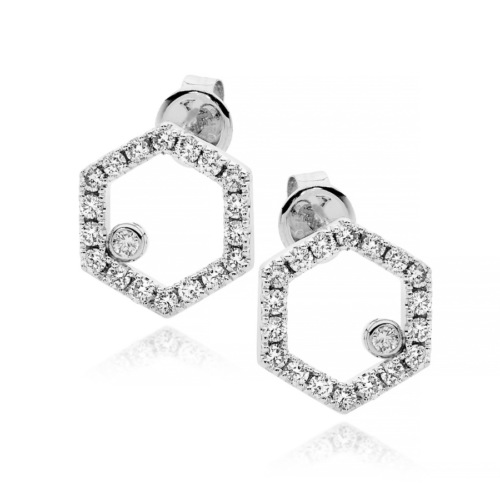 Queen Bee White Diamond Studs White Gold