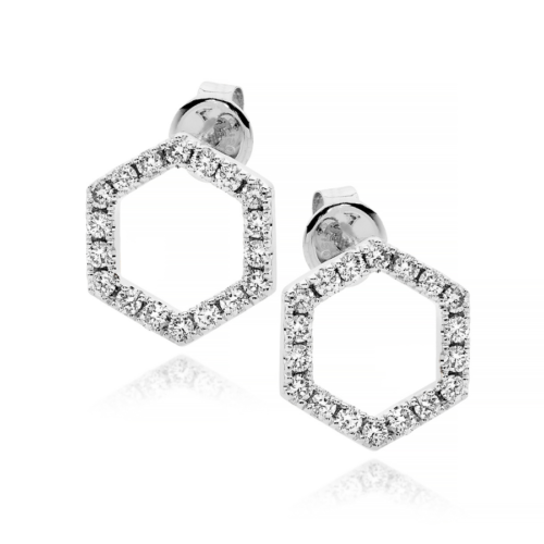 Queen Bee White Diamond Studs White Gold