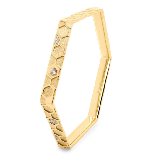 Hive Diamond Bangle Yellow gold