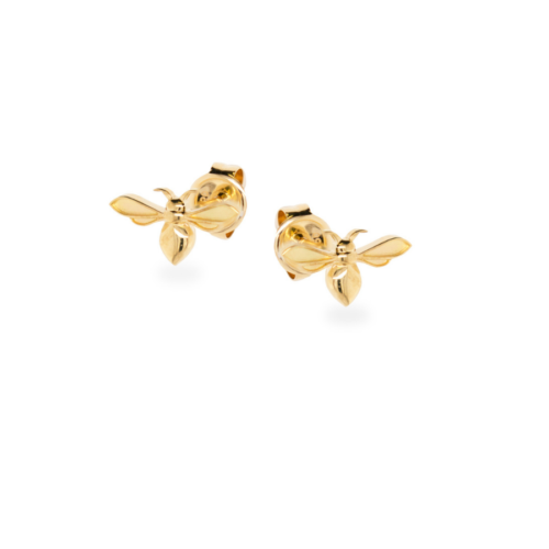 The Bees Stud Earrings Yellow Gold