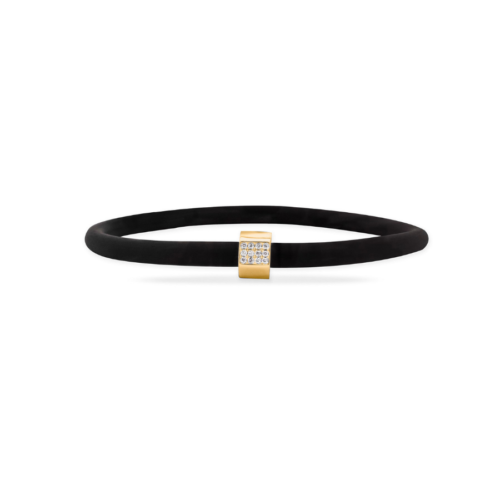 Honey and Hive Diamond Neoprene Bracelet Yellow Gold
