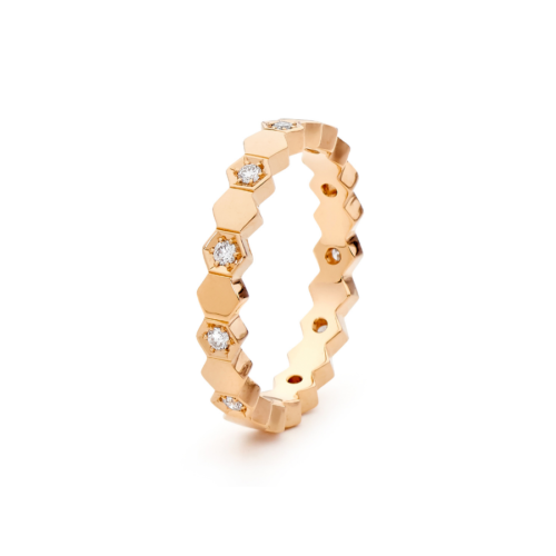 Hive Diamond Hex Ring Rose Gold