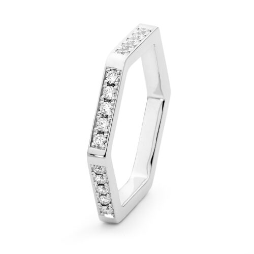 Hive Multi Diamond Ring White Gold DSHEXR03FDIA