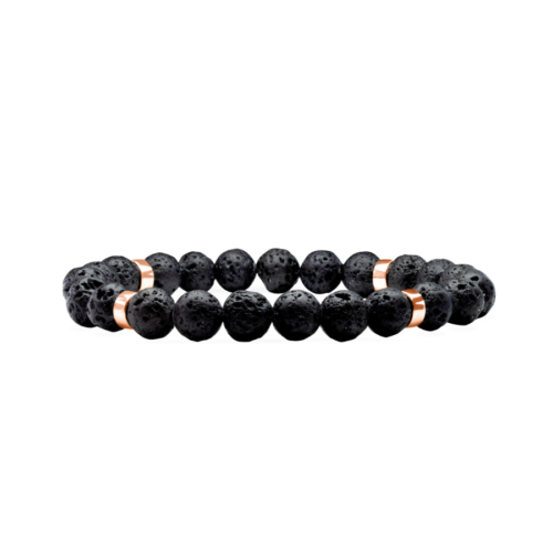 Lava Beaded Bracelet Rose Gold