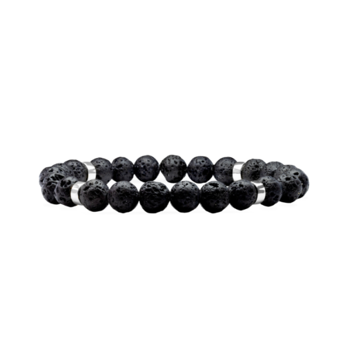 Lava Beaded Bracelet White Gold
