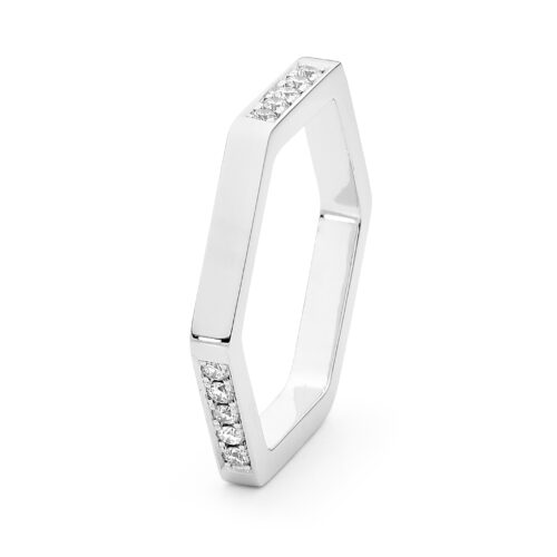 Hive Multi Diamond Ring White Gold DSHEXR03WG/DIA